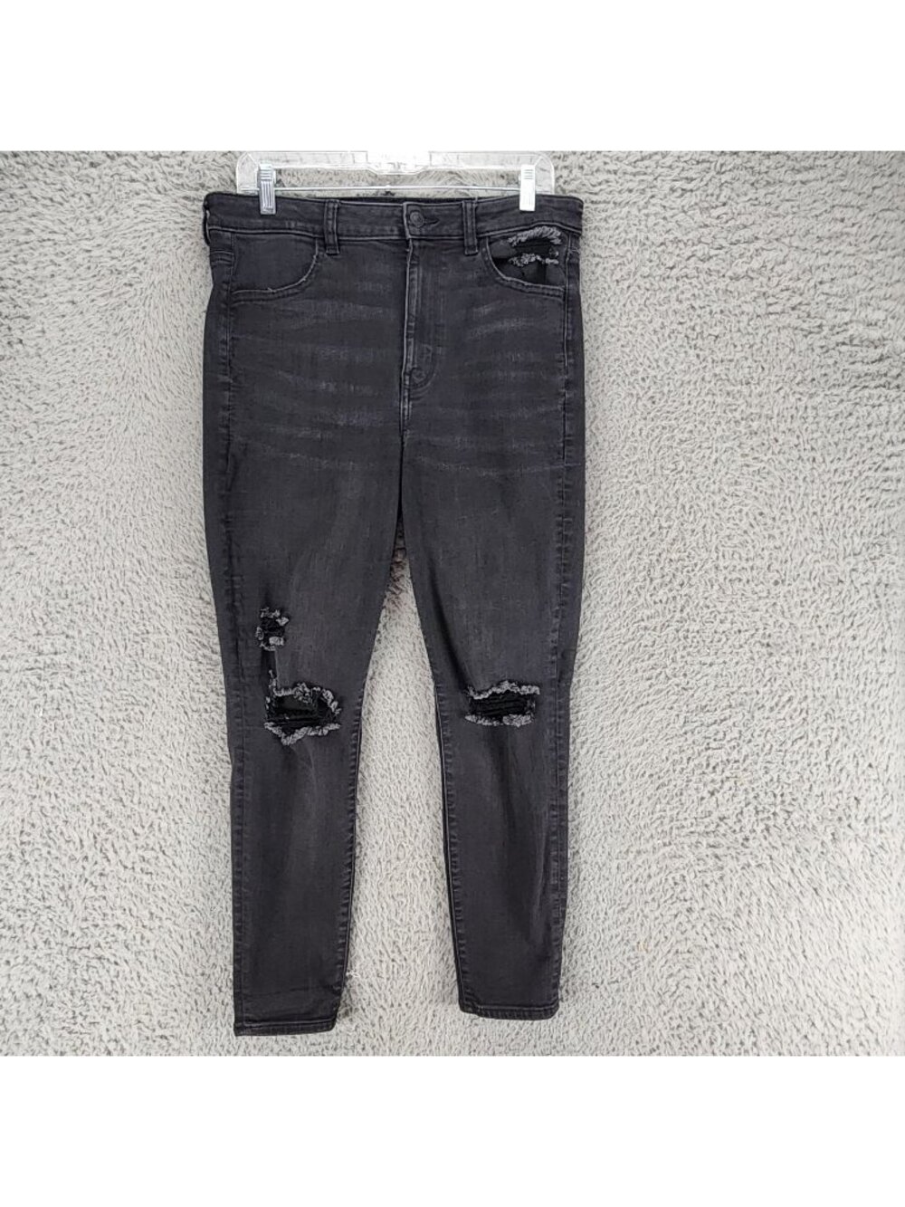 American Eagle Outfitters Jeans Womens 14 Short Black Denim Jegging *Read*